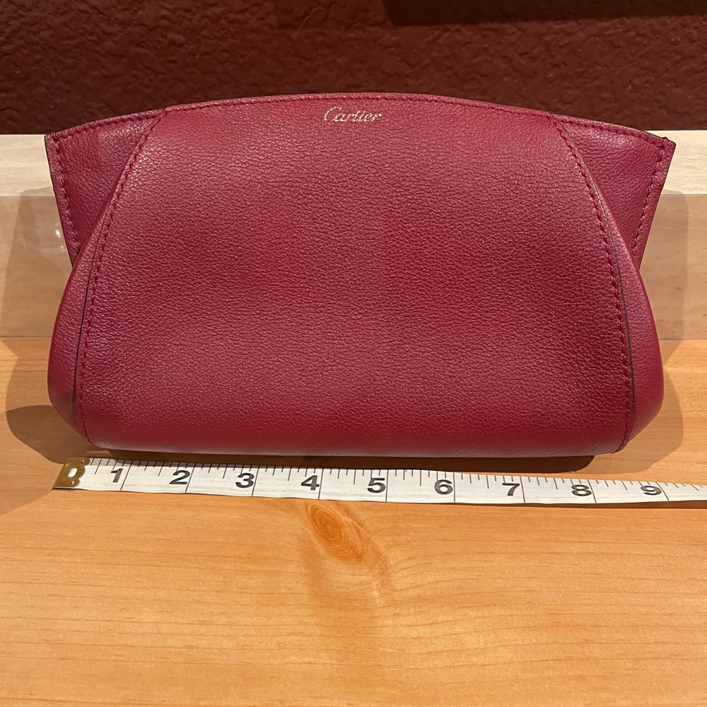 Cartier Women's Burgundy Leather Clutch Bag